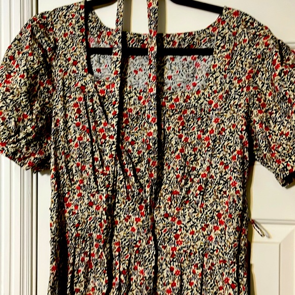Free People Maxi Floral Belted Dress Tiered NWOT - Picture 1 of 7
